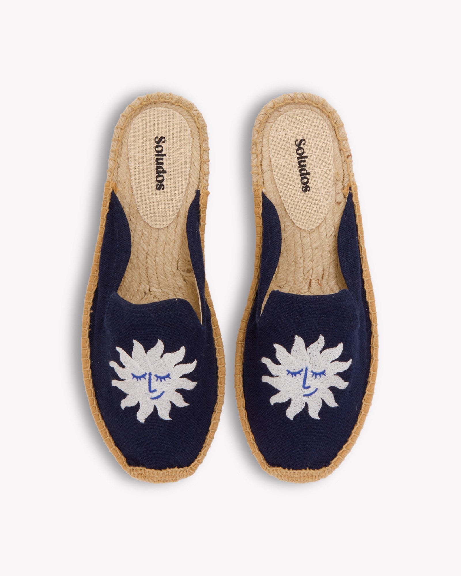 Smoking Mule Espadrille Embroidery Sun Burst Armada