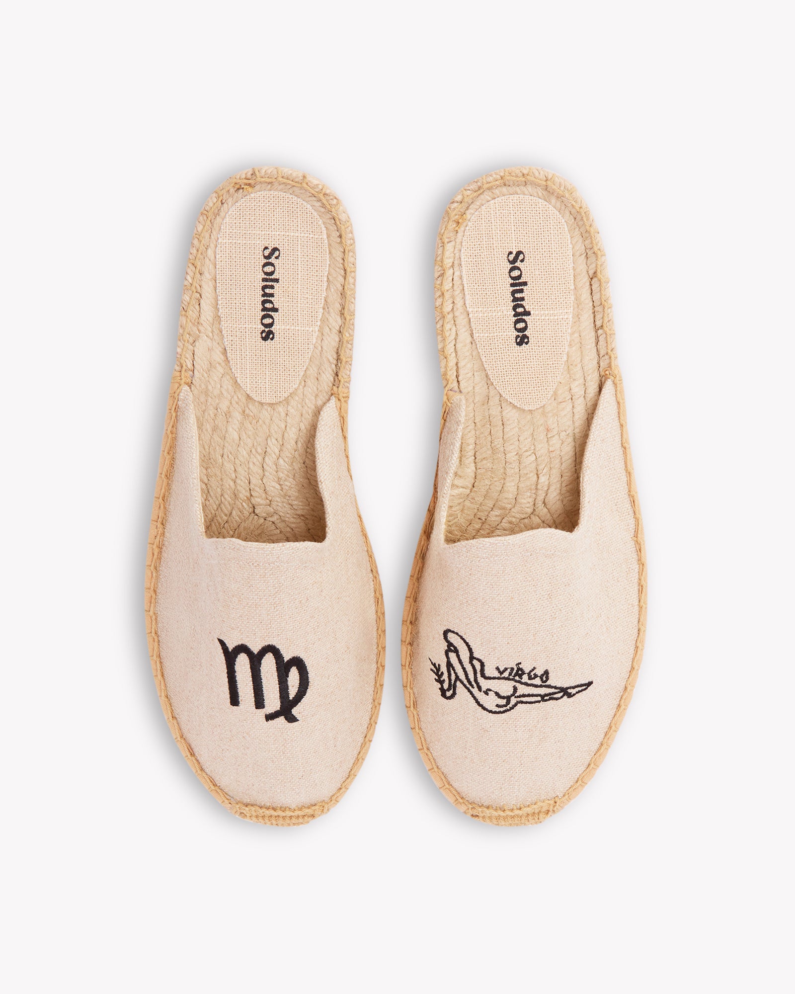 Smoking Mule Espadrille Embroidery Virgo Undyed