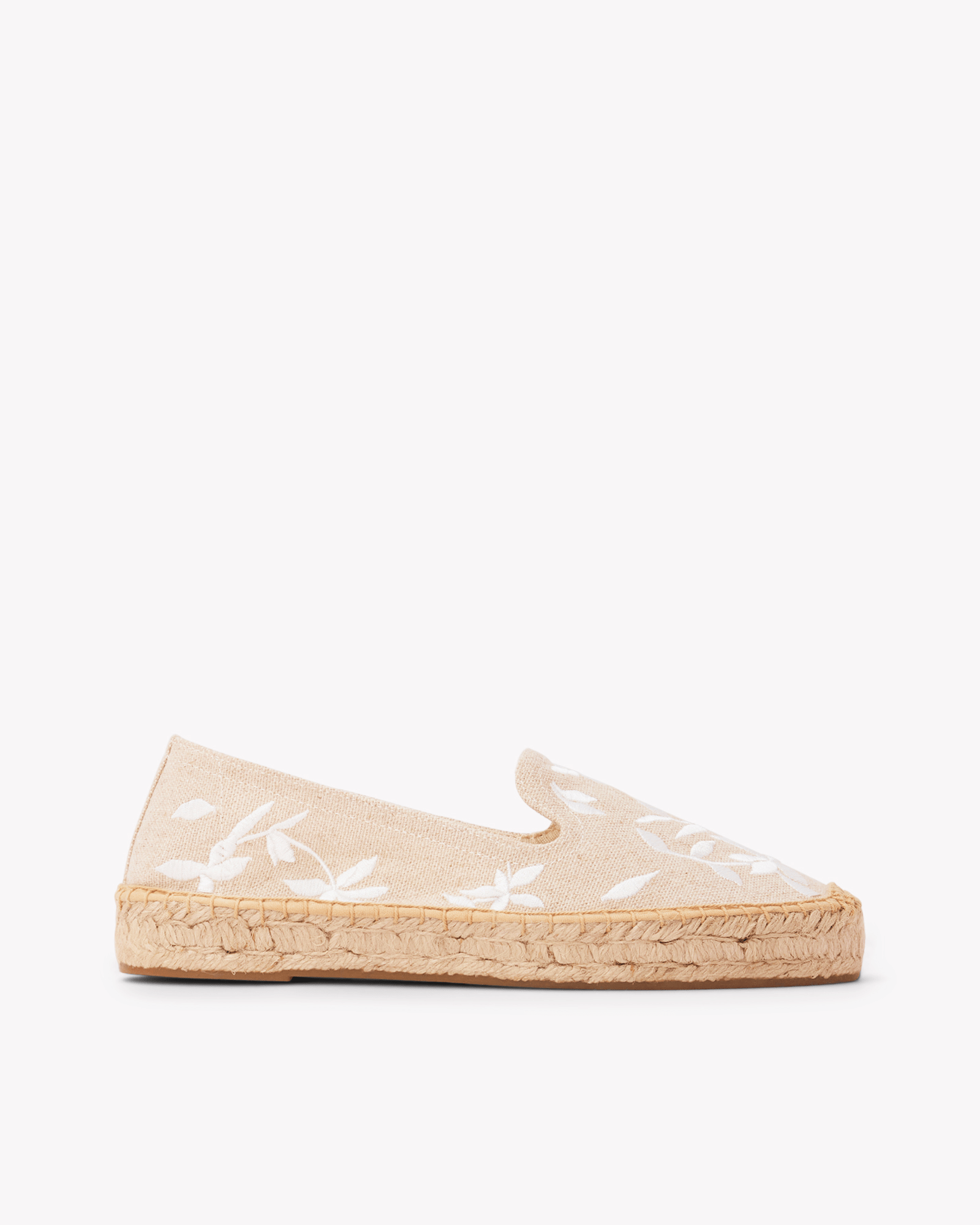 Platform Smoking Espadrille Embroidery Wild Petals Undyed