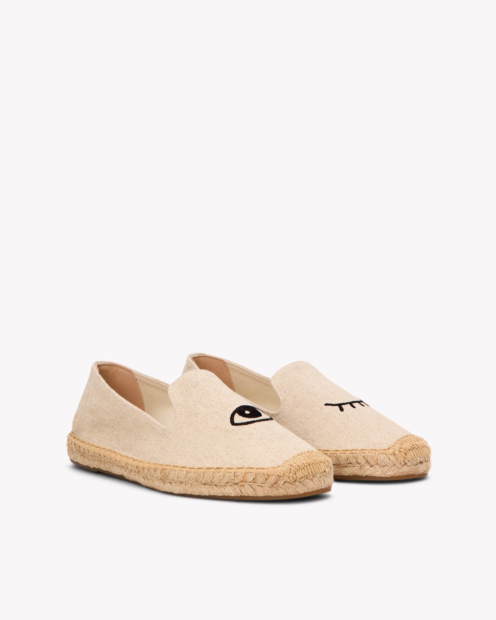 The Smoking Slipper - Embroidery / Wink - Natural Undyed - Women's - Women's Espadrilles - Natural Undyed / Wink - Soludos -