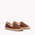 The Smoking Slipper - Contrast Piping - Brown / Pink - Women's - Women's Espadrilles - Brown / Pink - Soludos -