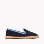 The Smoking Slipper - Contrast Piping - Dark Navy / Light Blue - Women's - Women's Espadrilles - Dark Navy / Light Blue - Soludos -