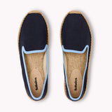 The Smoking Slipper - Contrast Piping - Dark Navy / Light Blue - Women's - Women's Espadrilles - Dark Navy / Light Blue - Soludos -