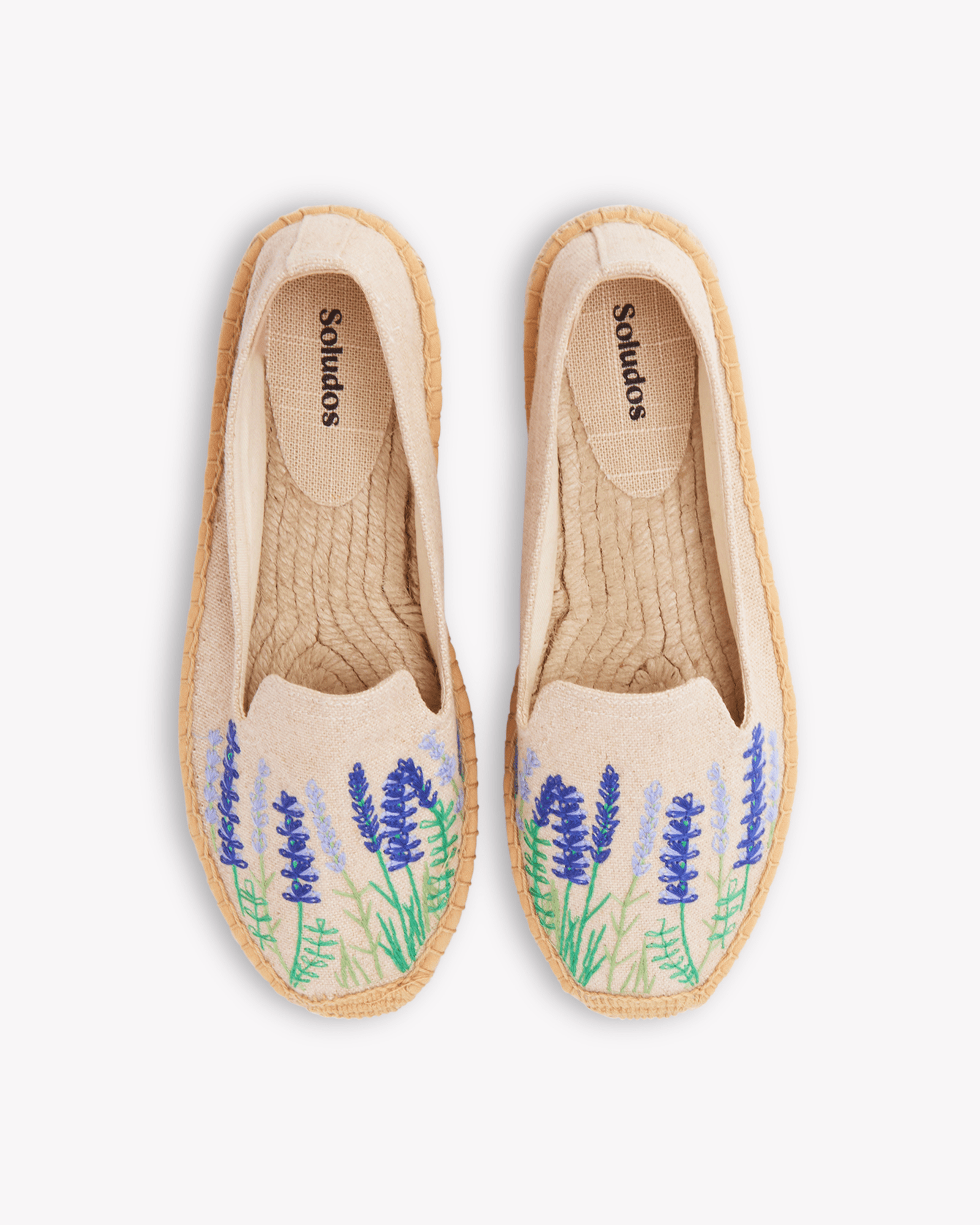 Smoking Espadrille Embroidery Bluebonnets Undyed