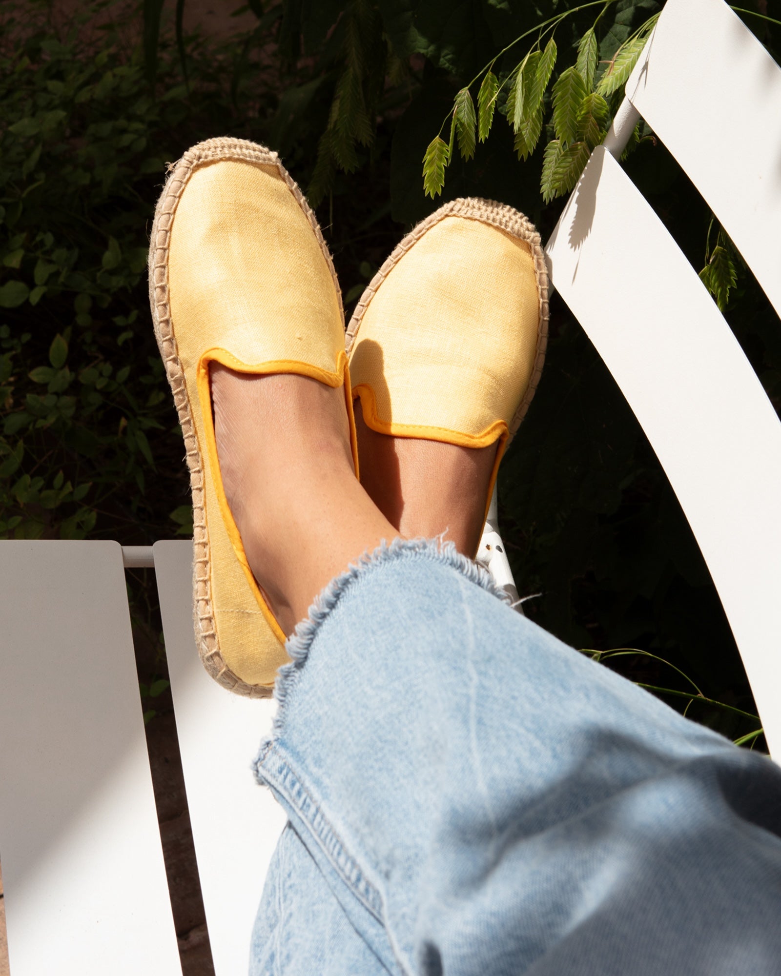 Women's Smoking Espadrille | Linen Color | Sunshine Yellow - Women's Espadrilles - Sunshine Yellow - Soludos -