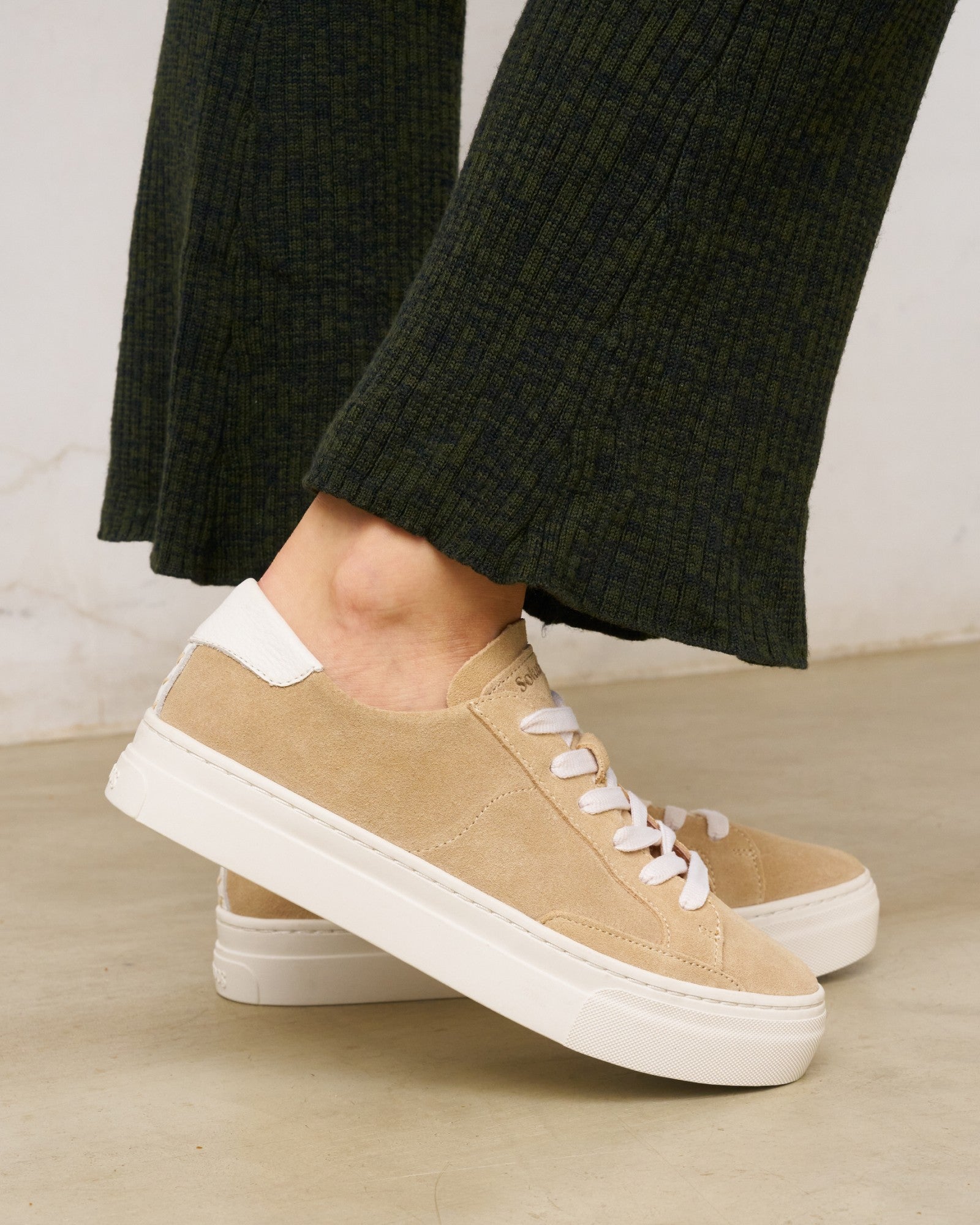 The Ibiza Platform Suede Sand Women's Sneakers