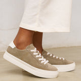 The Ibiza Platform - Suede - Sage Green - Women's - Women's Sneakers - Sage Green - Soludos - 
