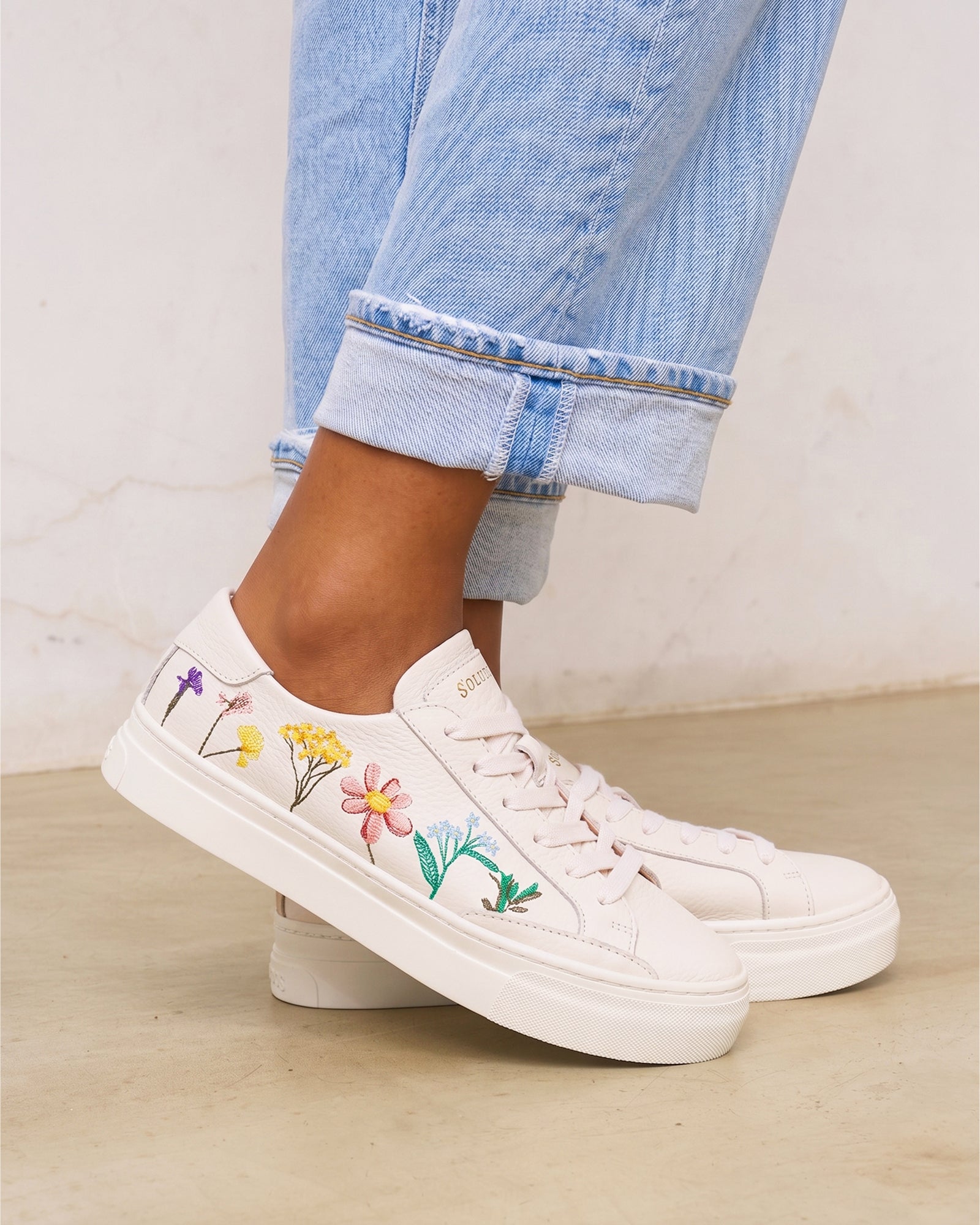 Ibiza Platform Sneaker Embroidery Pressed Florals Oasis