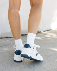 The Roma - Classic - White / Marine Blue - Women's - Women's Sneakers - White / Marine Blue - Soludos -