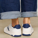 The Roma - Classic - White / Marine Blue - Women's - Women's Sneakers - White / Marine Blue - Soludos -