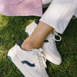 The Roma - Classic - White / Marine Blue - Women's - Women's Sneakers - White / Marine Blue - Soludos -