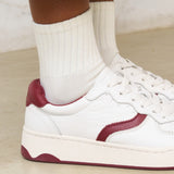 The Roma - Classic - White / Wine - Women's - Women's Sneakers - White / Wine - Soludos -
