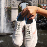 The Roma - Classic - White / Pink / Light Blue - Women's - Women's Sneakers - White / Pink / Light Blue - Soludos -
