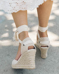 The Marseille Wedge - Classic - Ivory - Women's Wedge Espadrilles - Ivory - Soludos -