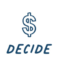 dollar sign icon + decide