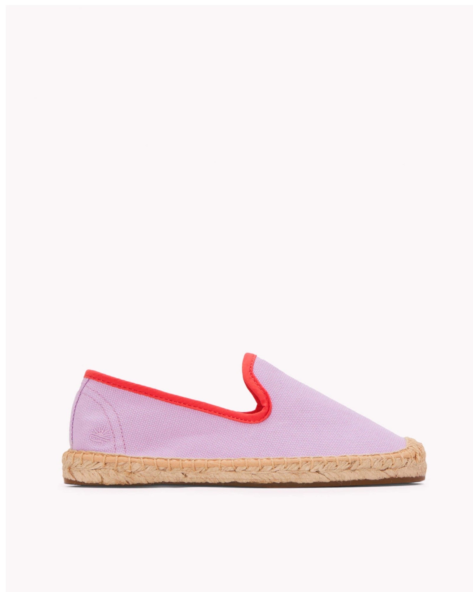 The Smoking Slipper - Contrast Piping - Lavender / Red - Kids' - Kids' Espadrilles - Lavender / Red - Soludos - 