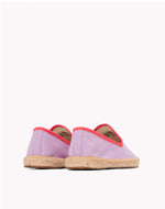 The Smoking Slipper - Contrast Piping - Lavender / Red - Kids' - Kids' Espadrilles - Lavender / Red - Soludos - 
