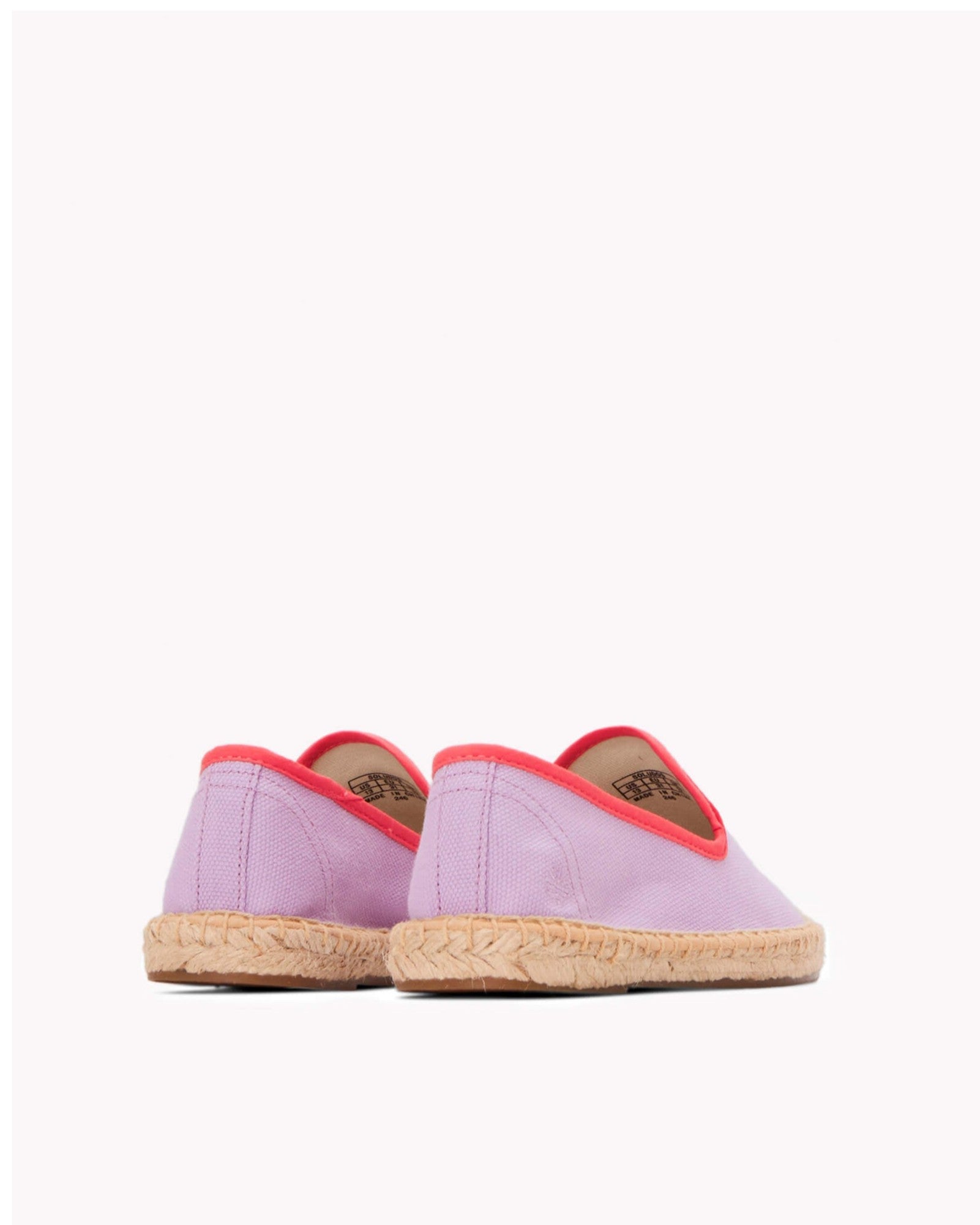 The Smoking Slipper - Contrast Piping - Lavender / Red - Kids' - Kids' Espadrilles - Lavender / Red - Soludos - 