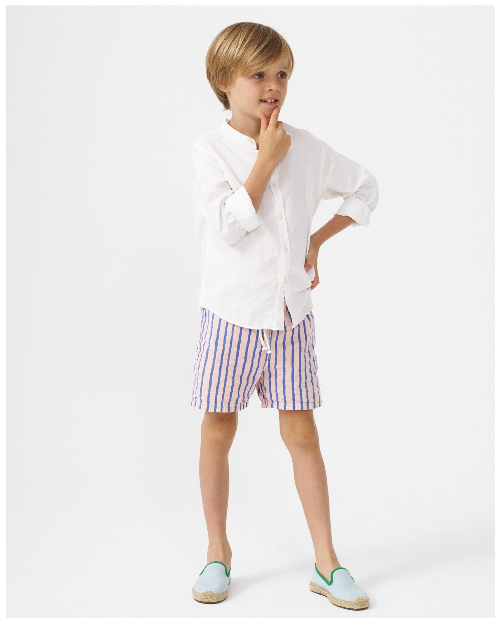 The Smoking Slipper - Contrast Piping - Mint / Green - Kids' - Kids' Espadrilles - Mint / Green - Soludos - 