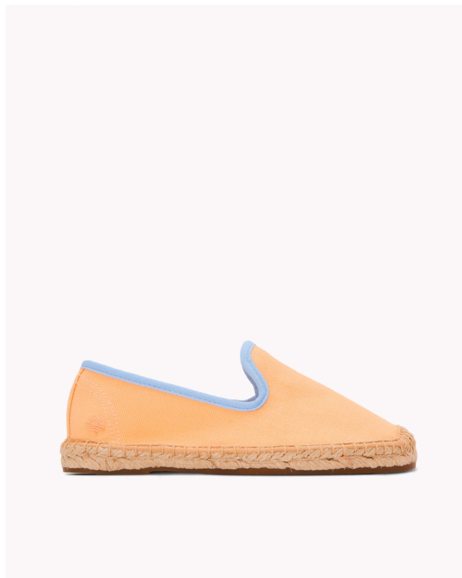 The Smoking Slipper - Contrast Piping - Peach / Blue - Kids' - Kids' Espadrilles - Peach / Blue - Soludos - 