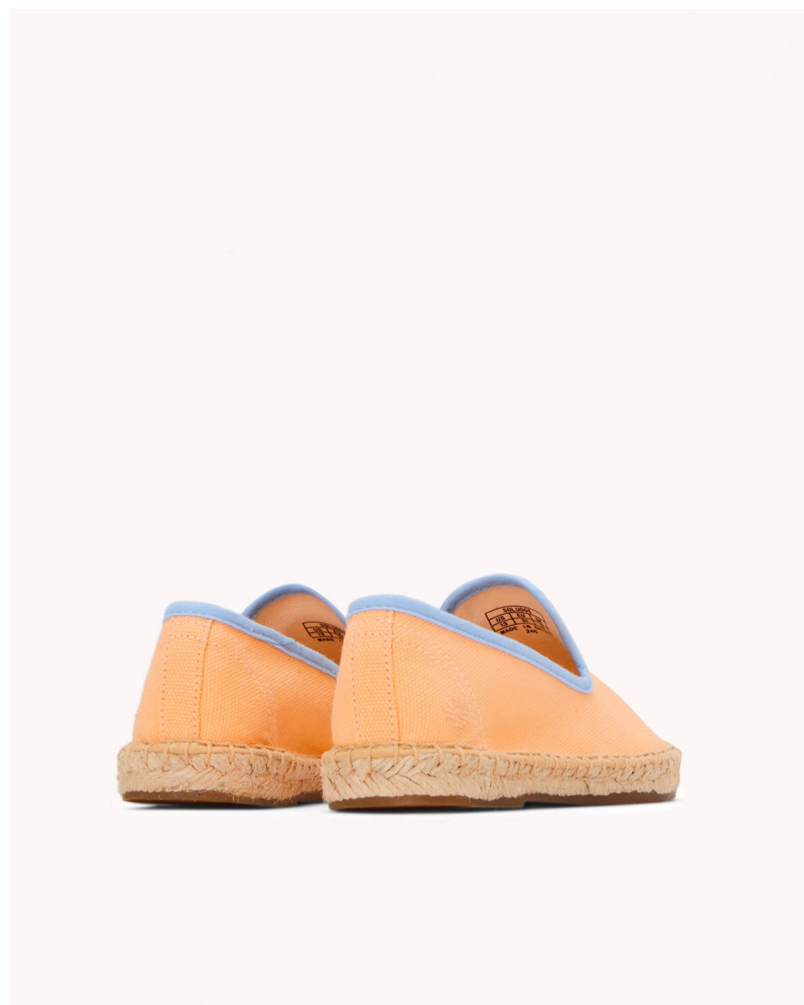 The Smoking Slipper - Contrast Piping - Peach / Blue - Kids' - Kids' Espadrilles - Peach / Blue - Soludos - 