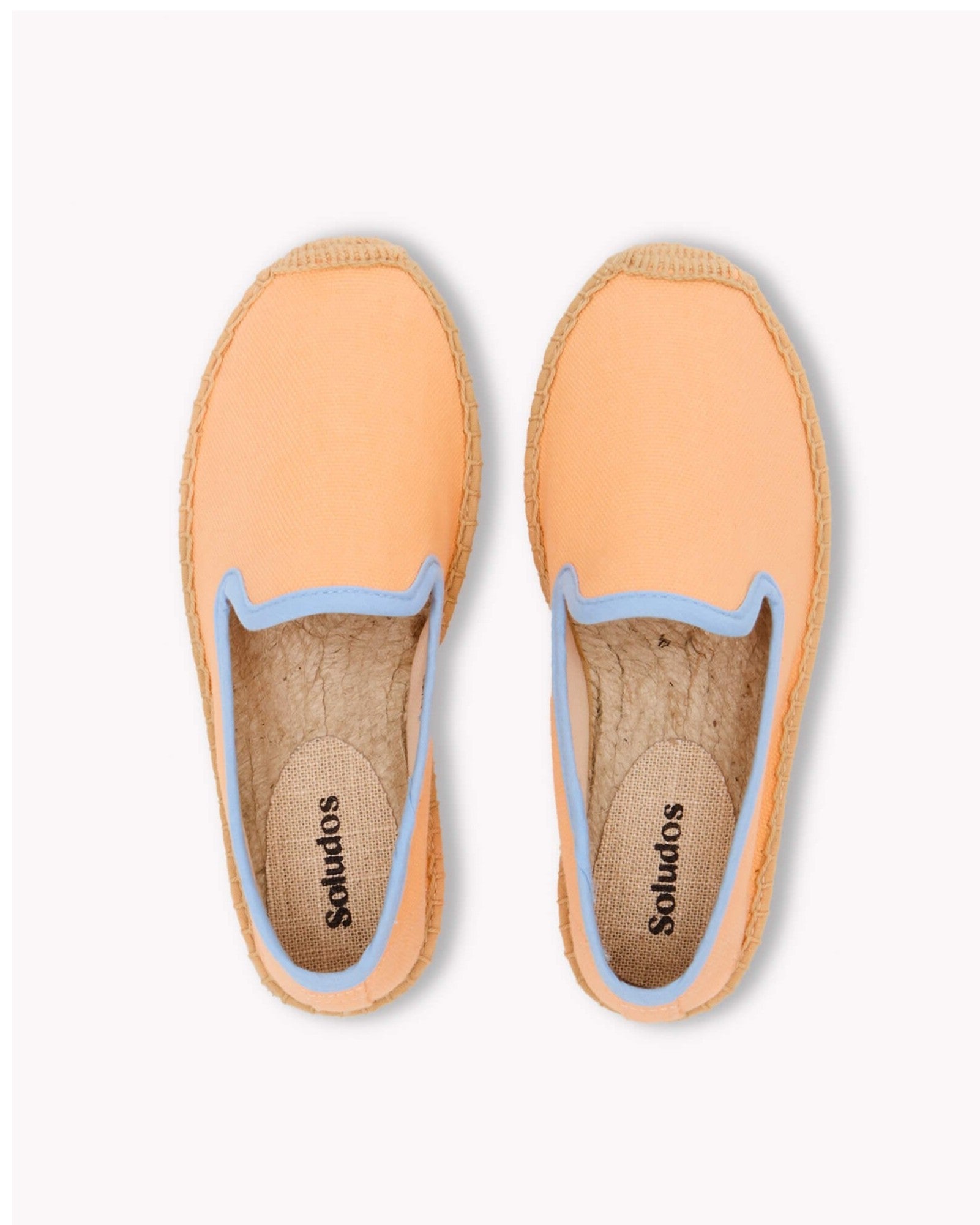 The Smoking Slipper - Contrast Piping - Peach / Blue - Kids' - Kids' Espadrilles - Peach / Blue - Soludos - 