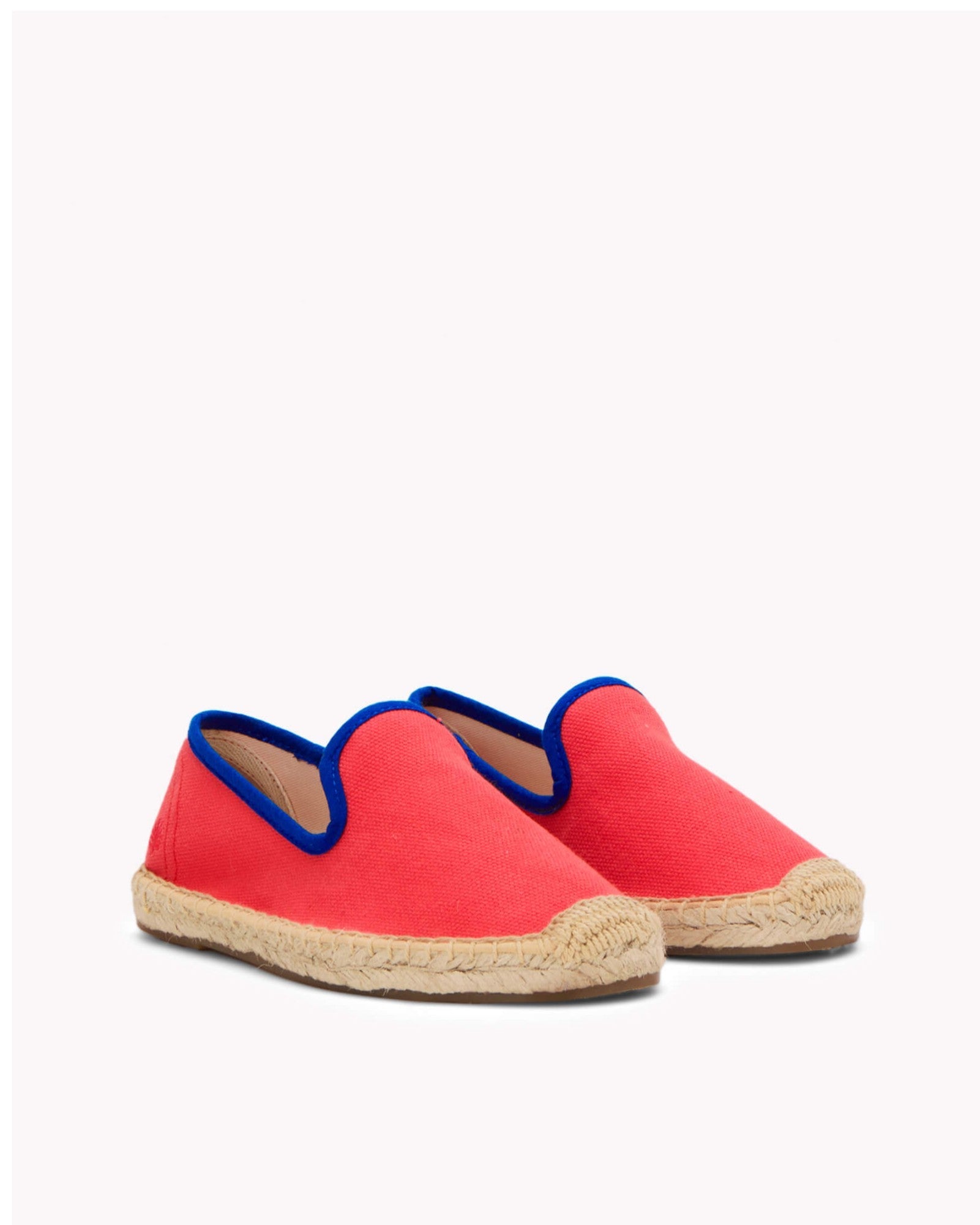 The Smoking Slipper - Contrast Piping - Red / Blue - Kids' - Kids' Espadrilles - Red / Blue - Soludos - 