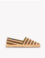 The Original Espadrille - Classic Stripes - Olive / Ivory / Red - Men's - Men's Espadrilles - Olive / Ivory / Red - Soludos - 