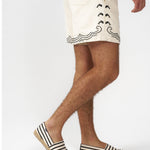 Men's Original Espadrille | Woven Stripe | Classic - Ivory - Black - Men's Espadrilles - Ivory - Black - Soludos - 