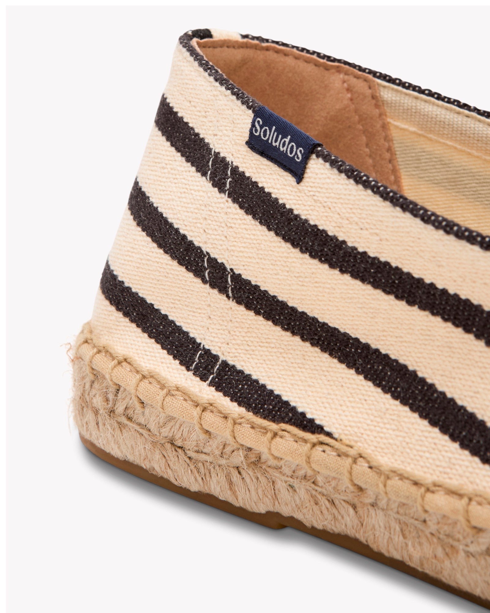 Men's Original Espadrille | Woven Stripe | Classic - Ivory - Black - Men's Espadrilles - Ivory - Black - Soludos - 