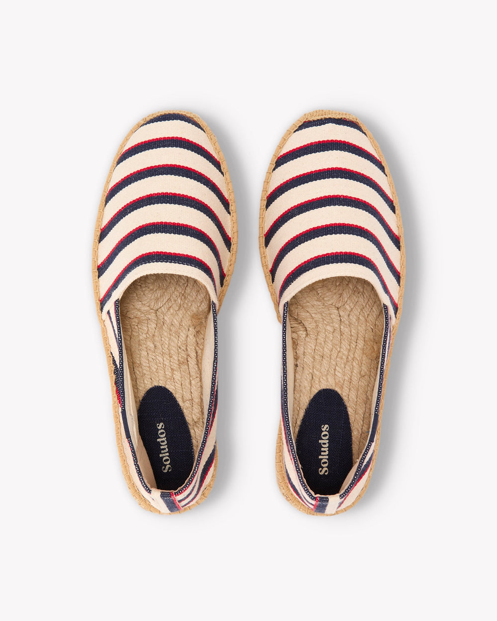 The Original Espadrille - Classic Stripes - Ivory / Navy / Red - Men's - Men's Espadrilles - Ivory / Navy / Red - Soludos -