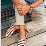 Mens_Espadrilles_The Original_Woven Stripes_Classic - Ivory - Navy - Red - Men's Espadrilles - Ivory - Navy - Red - Soludos - 