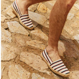 The Original Espadrille - Classic Stripes - Ivory / Navy / Red - Men's - Men's Espadrilles - Ivory / Navy / Red - Soludos - 