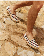 The Original Espadrille - Classic Stripes - Ivory / Navy / Red - Men's - Men's Espadrilles - Ivory / Navy / Red - Soludos - 