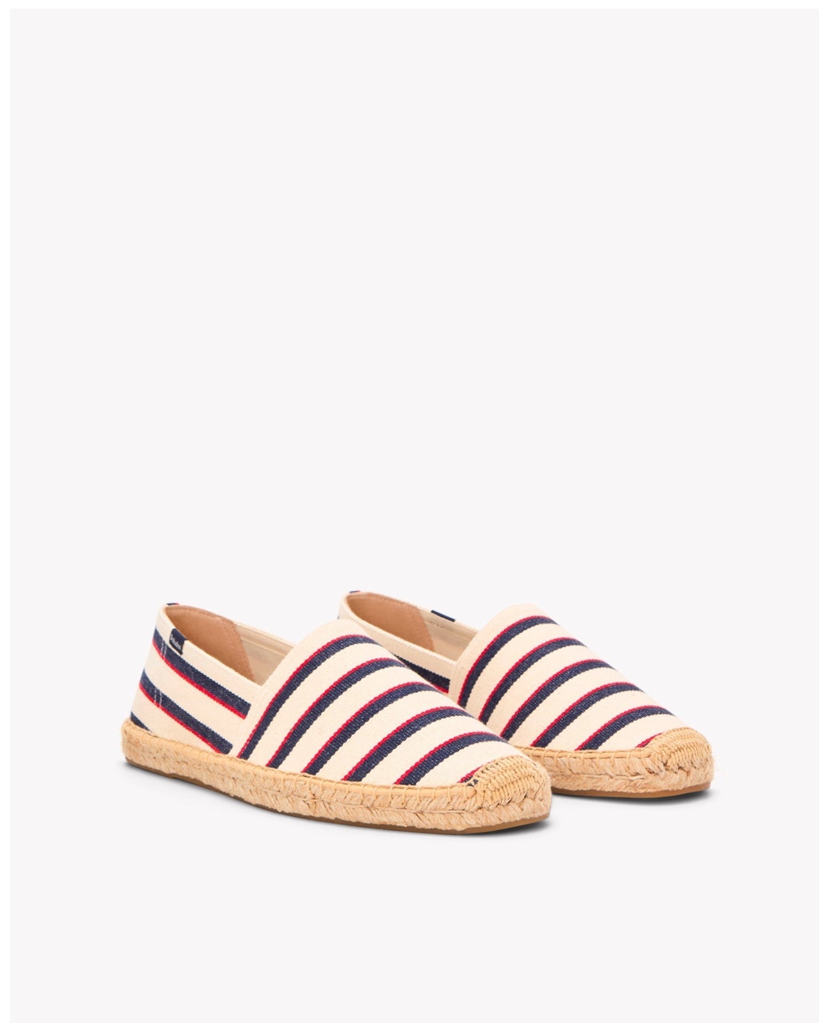 The Original Espadrille - Classic Stripes - Ivory / Navy / Red - Men's - Men's Espadrilles - Ivory / Navy / Red - Soludos - 