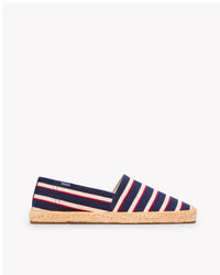 The Original Espadrille - Classic Stripes - Navy / Ivory / Red - Men's - Men's Espadrilles - Navy / Ivory / Red - Soludos - 