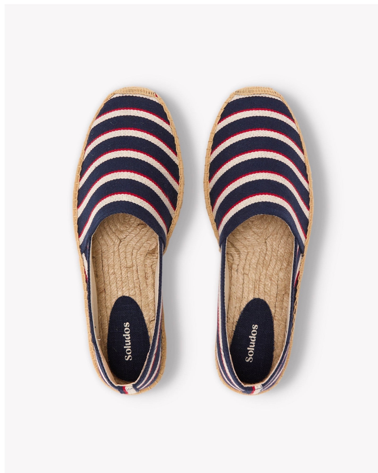 The Original Espadrille - Classic Stripes - Navy / Ivory / Red - Men's - Men's Espadrilles - Navy / Ivory / Red - Soludos - 