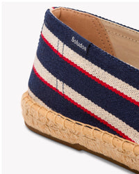The Original Espadrille - Classic Stripes - Navy / Ivory / Red - Men's - Men's Espadrilles - Navy / Ivory / Red - Soludos - 