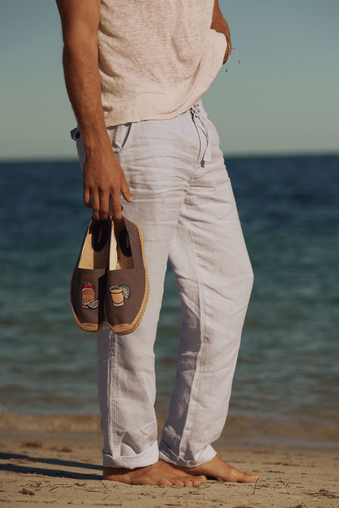 Men's Original Espadrille | Embroidery | Beer - Ceniza Gray - Mens Espadrilles - Beer - Ceniza Gray - Soludos - 