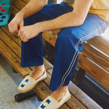 Men's Original Espadrille | Embroidery | Molyan Blue - Natural Undyed