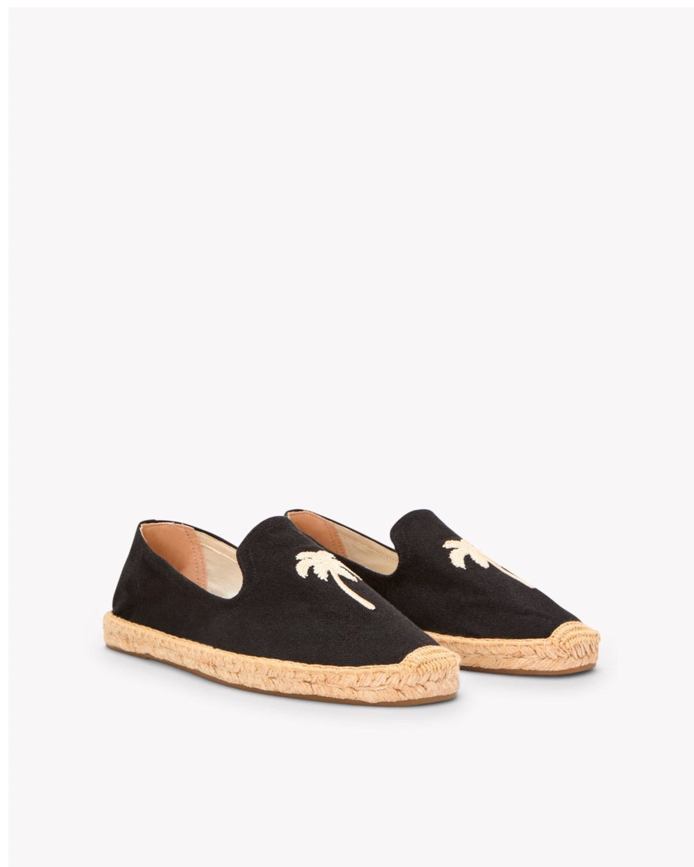 The Smoking Slipper - Embroidery / Palm Tree - Black - Men's - Men's Espadrilles - Black / Palm Tree - Soludos - 