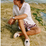 The Smoking Slipper - Embroidery / Palm Tree - Natural Undyed - Men's - Men's Espadrilles - Natural Undyed / Palm Tree - Soludos - 