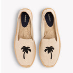 The Smoking Slipper - Embroidery / Palm Tree - Natural Undyed - Men's - Men's Espadrilles - Natural Undyed / Palm Tree - Soludos - 