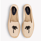 The Smoking Slipper - Embroidery / Palm Tree - Natural Undyed - Men's - Men's Espadrilles - Natural Undyed / Palm Tree - Soludos - 