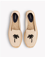 The Smoking Slipper - Embroidery / Palm Tree - Natural Undyed - Men's - Men's Espadrilles - Natural Undyed / Palm Tree - Soludos - 