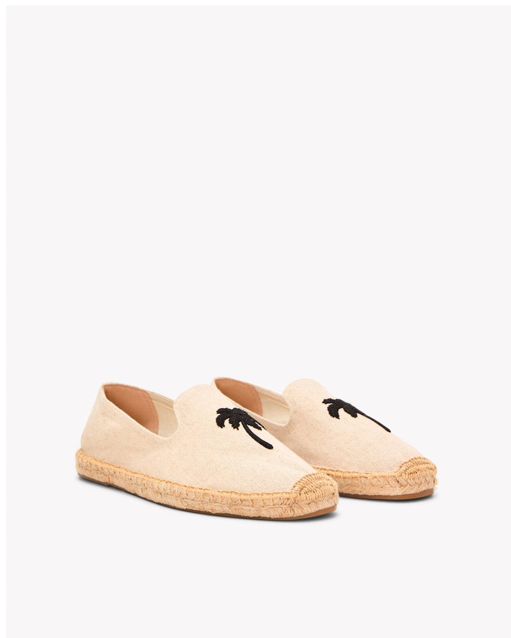 The Smoking Slipper - Embroidery / Palm Tree - Natural Undyed - Men's - Men's Espadrilles - Natural Undyed / Palm Tree - Soludos - 