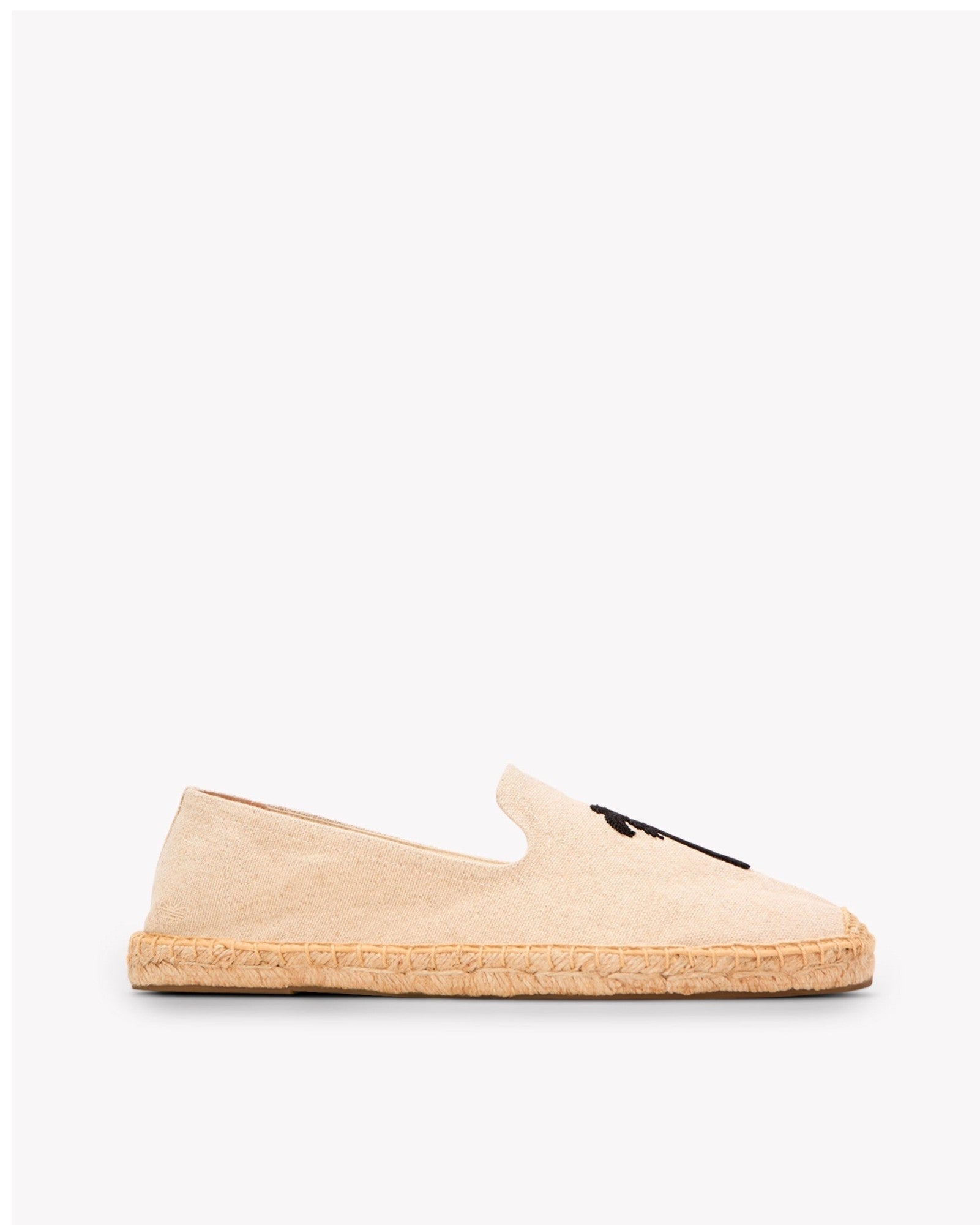 The Smoking Slipper - Embroidery / Palm Tree - Natural Undyed - Men's - Men's Espadrilles - Natural Undyed / Palm Tree - Soludos - 