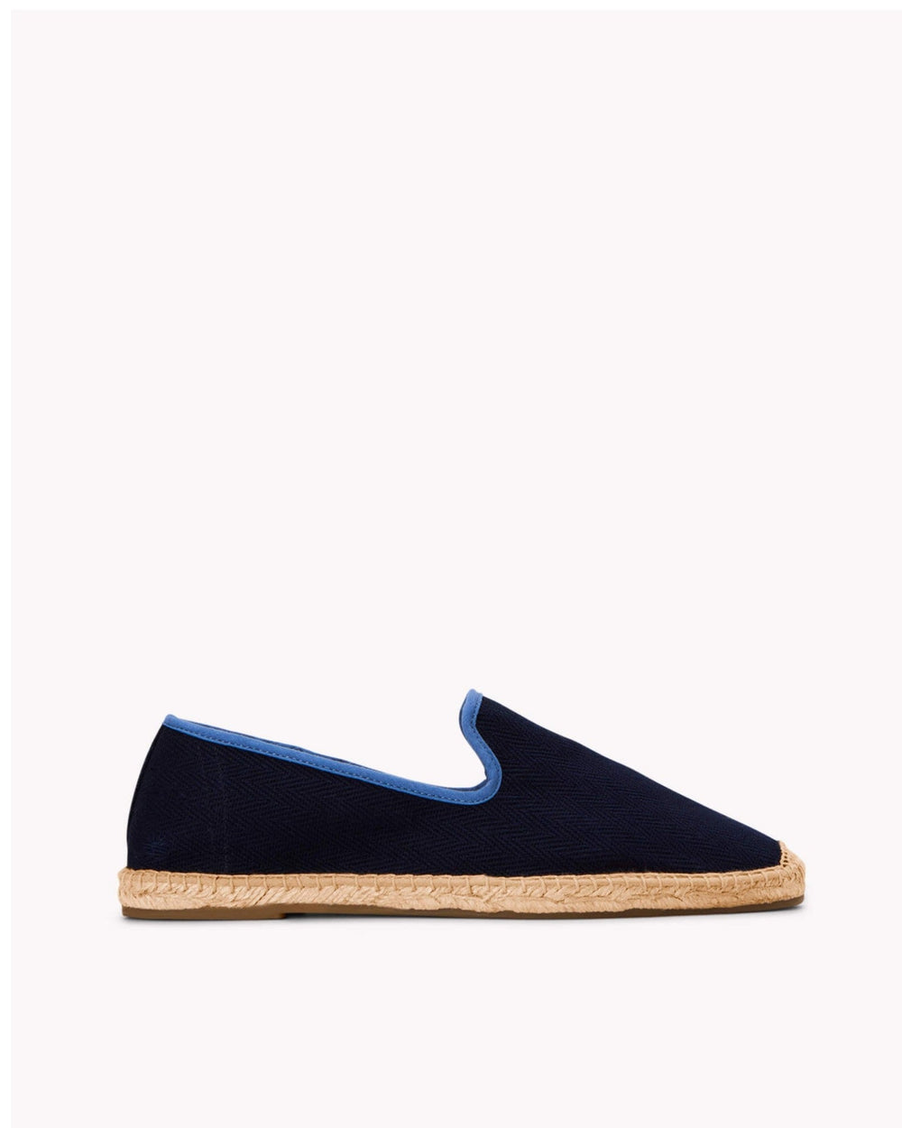 The Smoking Slipper - Contrast Piping - Dark Navy / Blue - Men's - Men's Espadrilles - Dark Navy / Blue - Soludos - 
