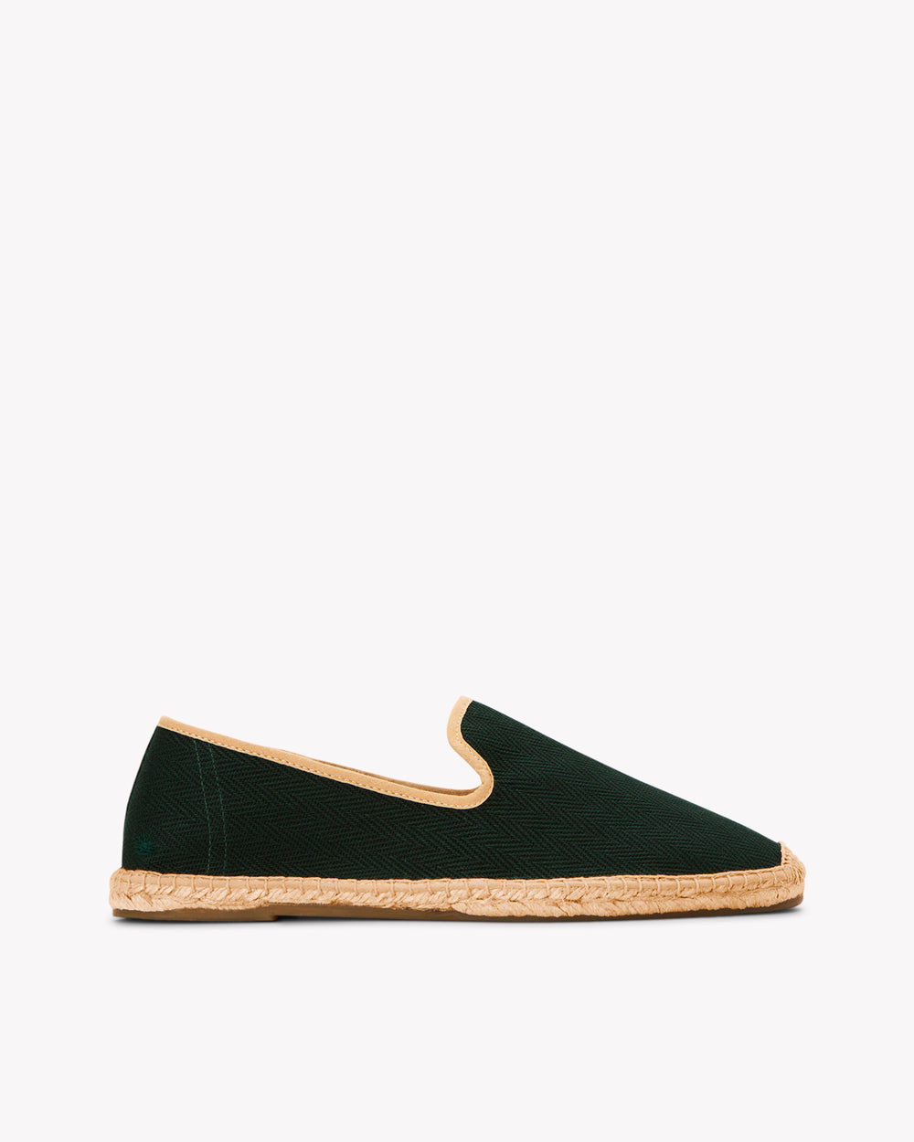 The Smoking Slipper - Contrast Piping - Green / Tan - Men's