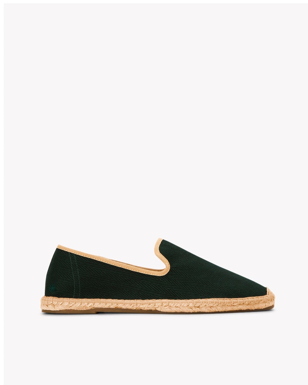 The Smoking Slipper - Contrast Piping - Green / Tan - Men's - Men's Espadrilles - Green / Tan - Soludos - 